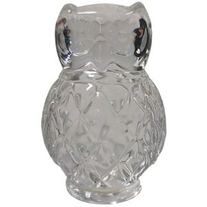 Franklin Mint Treasury Of Owls Clear Crystal Glass Figurine Three In Paperweight